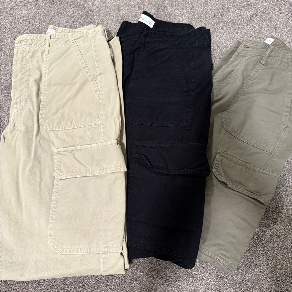 Zara Straight Leg Pants in Cream, Black, and Olive